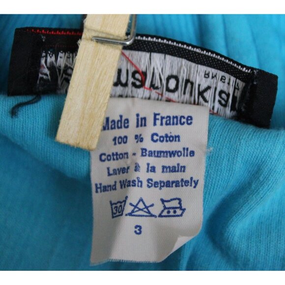 Vtg 1980s Alain Manoukian Dress Women Tank Summer Ribbed Cotton Pockets France - Picture 7 of 7